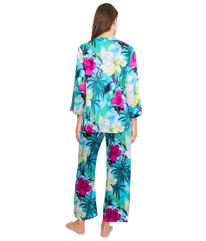 N by Natori Viva Printed Satin Mandarin Pajama Set - Image 4
