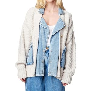 Blank NYC Denim and Knit Cardigan in Last Call