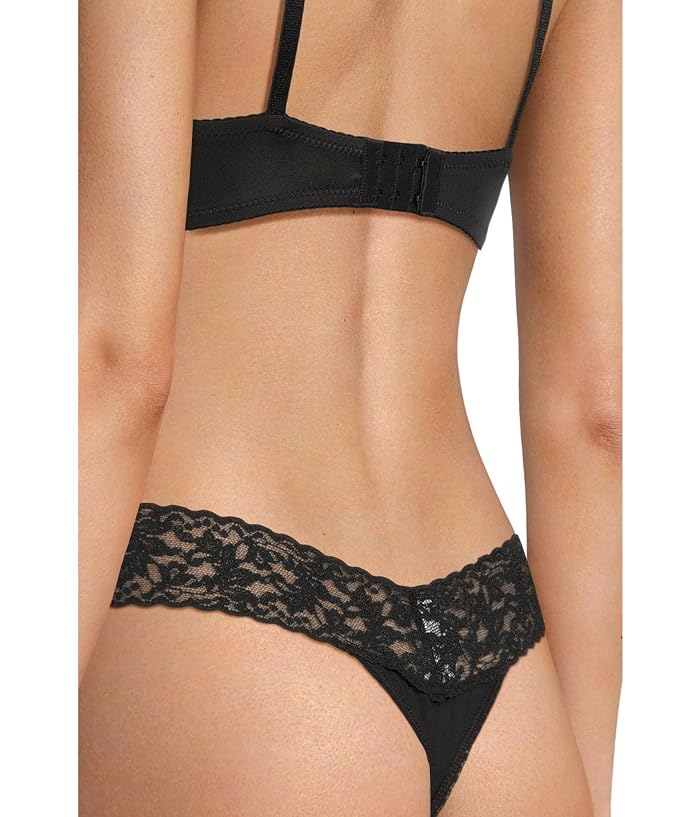 Hanky Panky Organic Cotton Original Rise Thong w/ Lace - Image 3