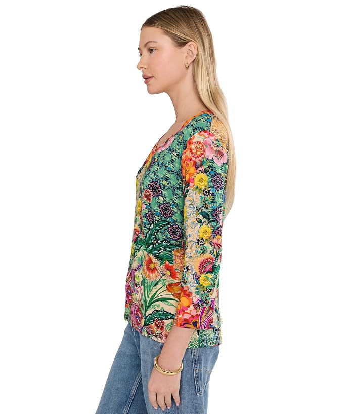 Johnny Was The Janie Favorite 3/4 Sleeve V-Neck Tee - Image 3