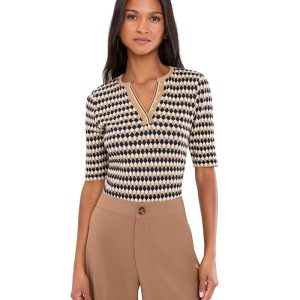 NIC+ZOE Angled Jacquard Sweater