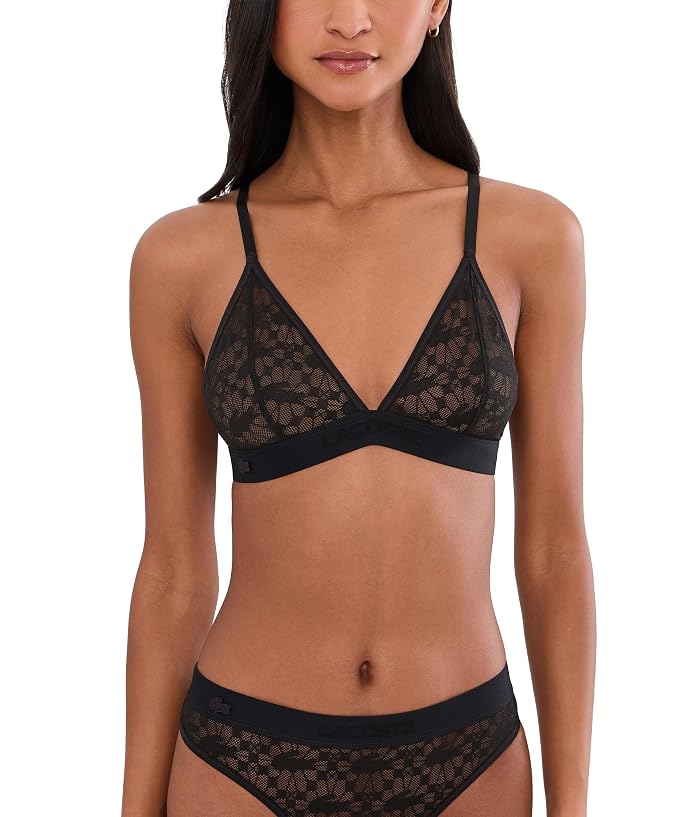 Lacoste Logo Lace Triangle Bralette