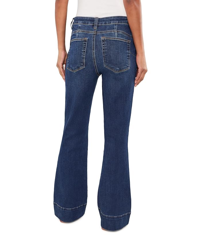 KUT from the Kloth Stella High-Rise Fab Ab Flare with Back Darts and Wide Hem in Charmer/Dark Base Wash - Image 4