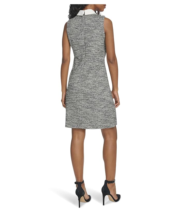 Calvin Klein Sleeveless Tweed Aline with Collar - Image 3