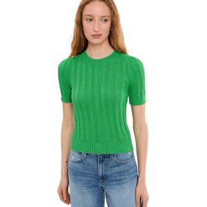 525 america Arden Pointelle Puff Sleeve Pullover