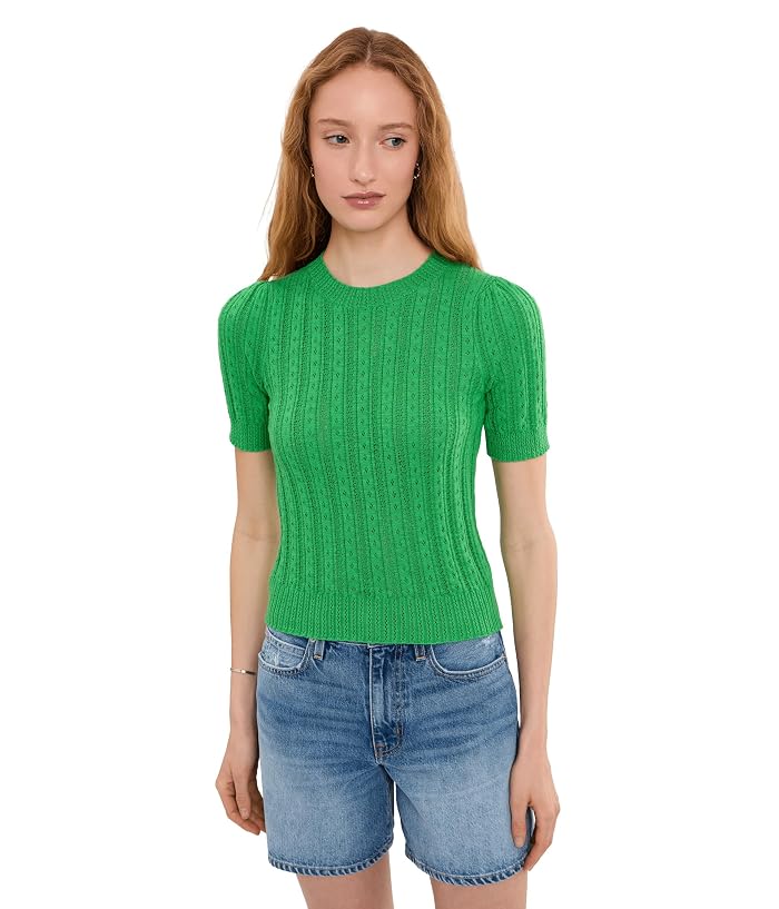 525 america Arden Pointelle Puff Sleeve Pullover