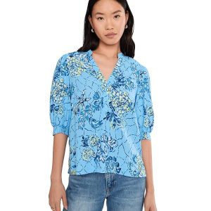 Lilly Pulitzer Mialeigh Elbow Sleeve Linen Top