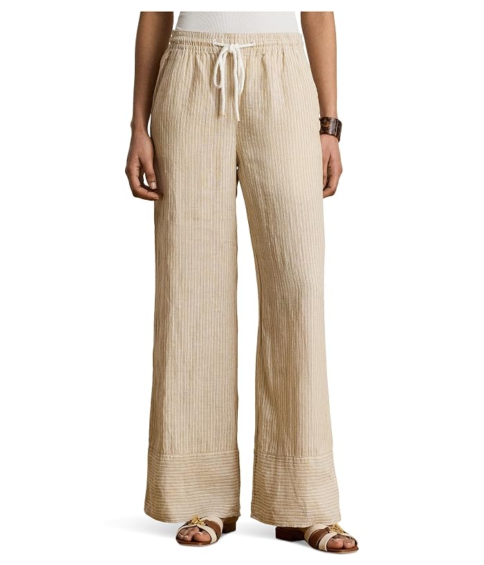 Lauren Ralph Lauren Striped Linen Wide-Leg Pants