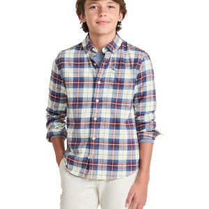 Vineyard Vines Kids Muskeget Plaid Flannel Shirt (Little Kid/Big Kid)