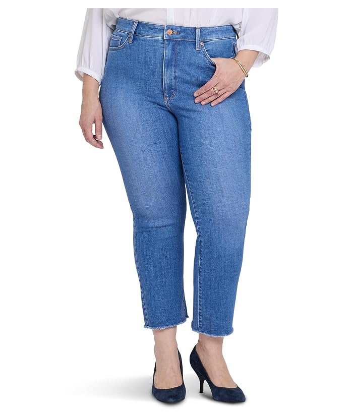 NYDJ Plus Size Billie Mini Bootcut Fray Hem Ankle Jeans