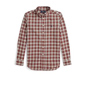 Polo Ralph Lauren Kids Plaid Cotton Poplin Shirt (Big Kid)