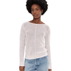 Tommy Bahama Cedar Linen Stripe Bateau Neck Sweater