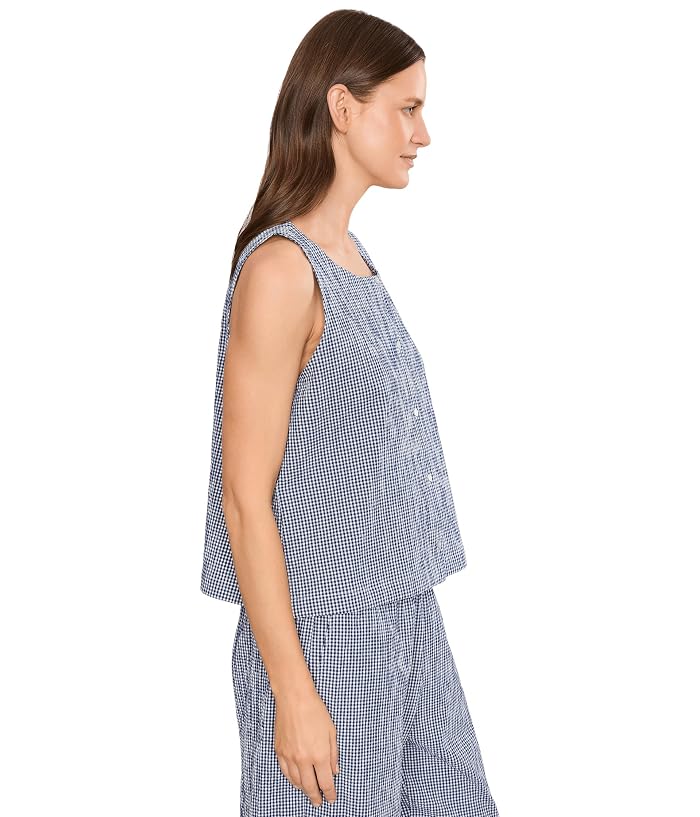 Eileen Fisher Organic Cotton Pucker Check Scoop Neck Vest - Image 3