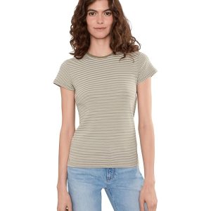 Lauren Ralph Lauren Striped Rib-Knit Stretch Cotton Tee