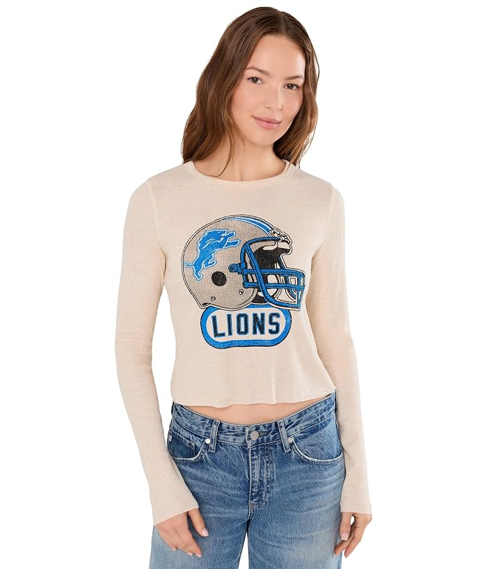 Junk Food Clothing NFL Detroit Lions Helmet Crop Thermal