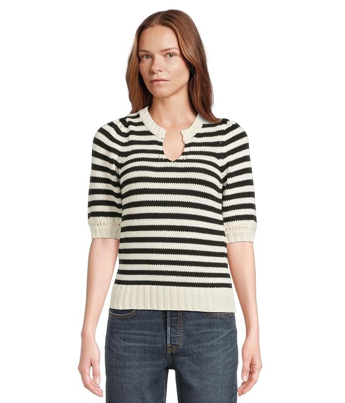 Michael Stars Rosanna Striped Puff Sleeve Sweater