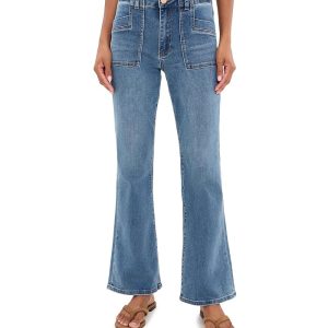 KUT from the Kloth Stella High-Rise Flare Clean Hem