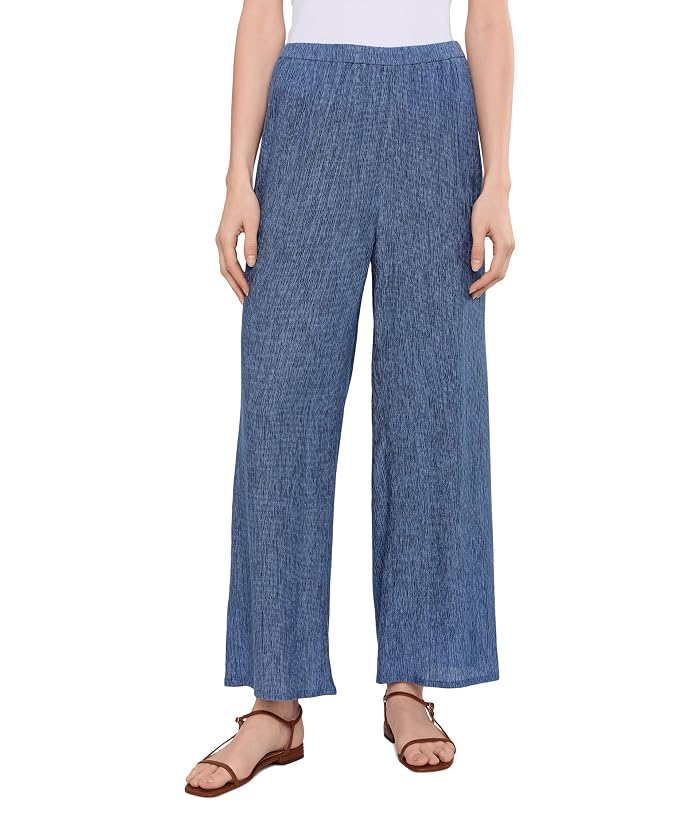 Eileen Fisher Woven Plisse Wide Ankle Pants