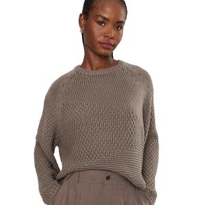 Eileen Fisher Peruvian Organic Cotton Cord Crew Neck Sweater