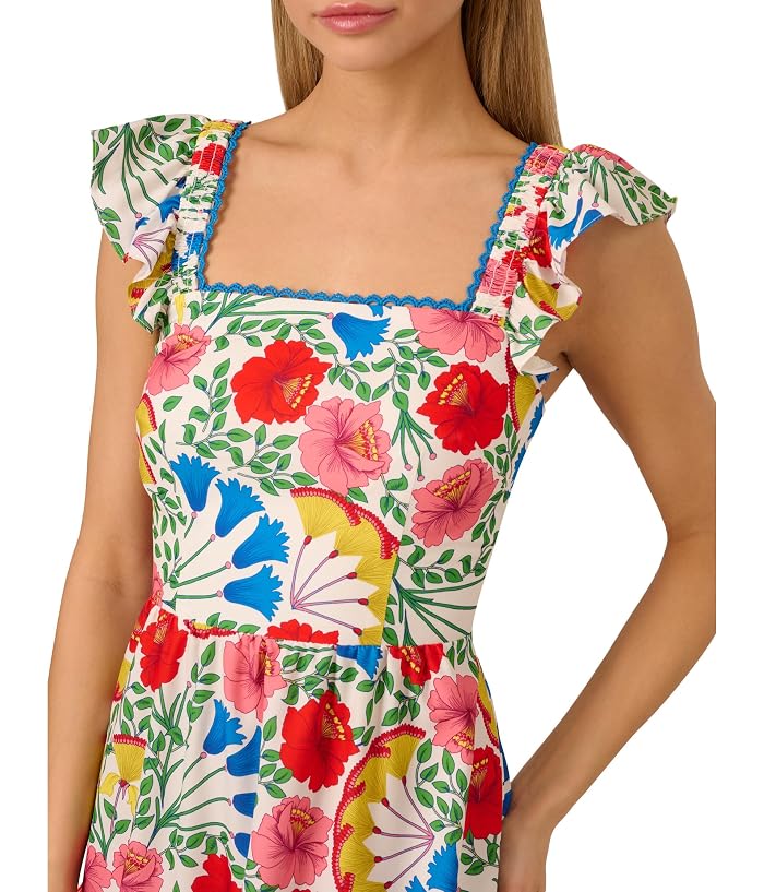 Adrianna Papell Flutter Sleeveless Short Dress - Image 3