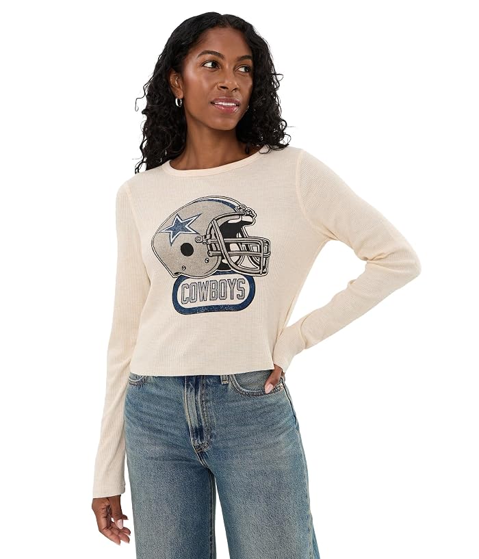 Junk Food Clothing NFL Dallas Cowboys Helmet Crop Thermal