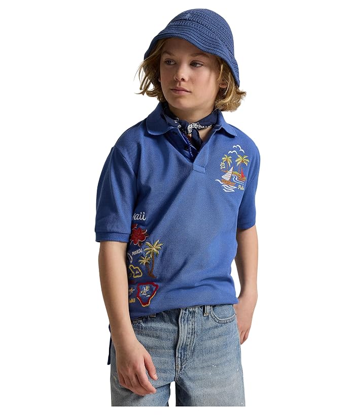 Polo Ralph Lauren Kids Embroidered Cotton Mesh Polo Shirt (Big Kid) - Image 4