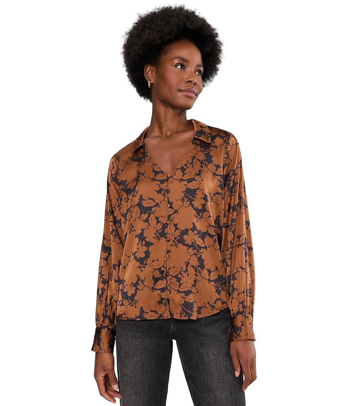 Liverpool Los Angeles Long Sleeve Button Front Woven Blouse