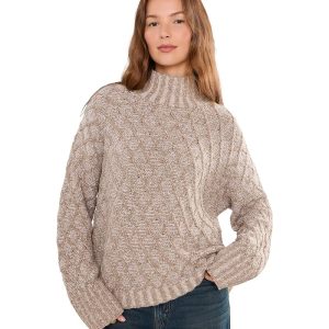 Eileen Fisher Peruvian Cotton Boucle Fluff Turtle Neck Sweater