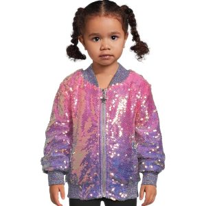 Lola and The Boys Lavender Haze Sequin Bomber (Toddler/Little Kid/Big Kid)