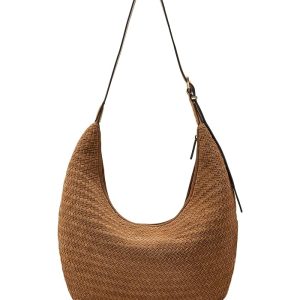 Madewell The Essential Curve Shoulder Bag in Handwoven Suede
