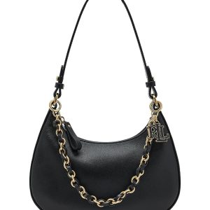 Lauren Ralph Lauren Leather Medium Marcy Zip Shoulder Bag