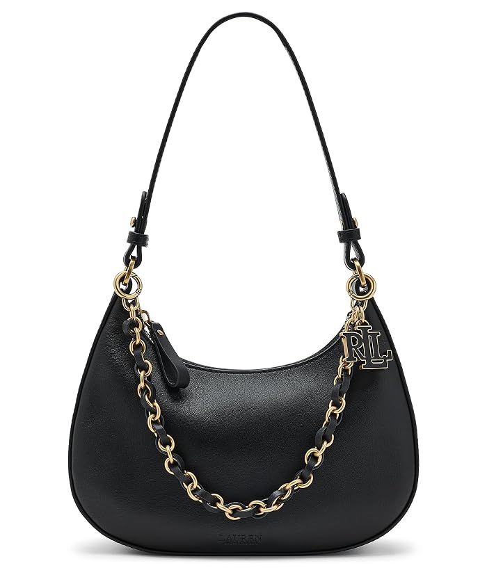 Lauren Ralph Lauren Leather Medium Marcy Zip Shoulder Bag