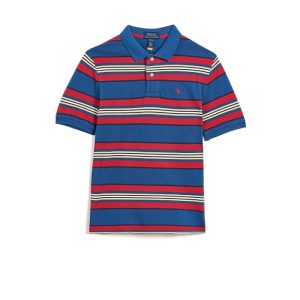 Polo Ralph Lauren Kids Striped Cotton Mesh Polo Shirt (Big Kid)