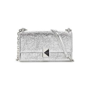 Kate Spade New York Deco Crinkle Metallic Leather Mini Flap Chain Crossbody