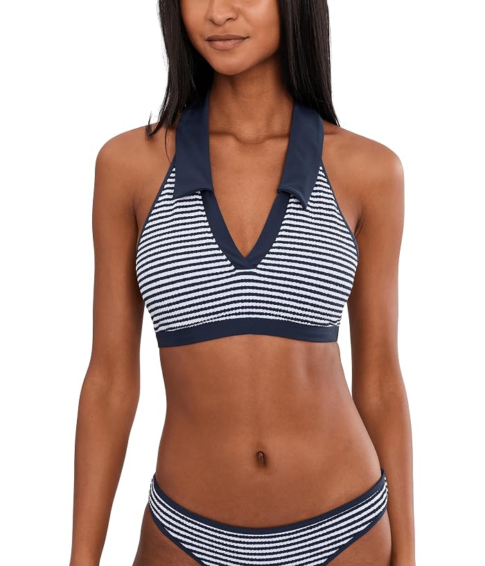 Seafolly Club House Halter Top with Collar