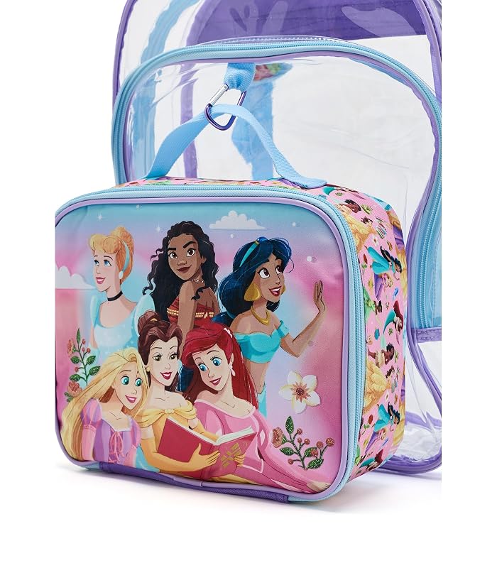 BIOWORLD Kids Disney Princess Three-Piece setclear backpack with lunch kit and carabiner (Little Kid/Big Kid) - Image 4