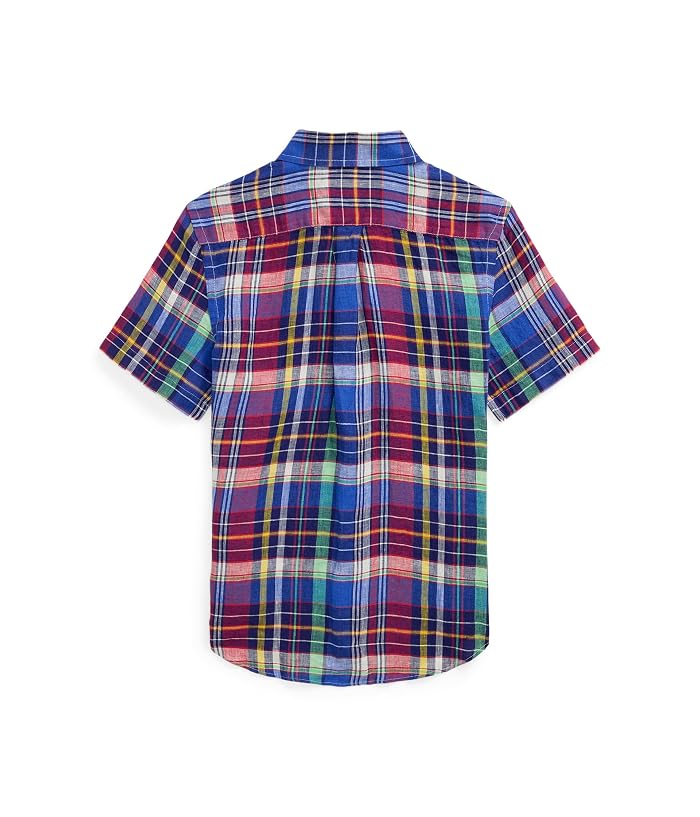 Polo Ralph Lauren Kids Plaid Linen Short Sleeve Shirt (Big Kid) - Image 2