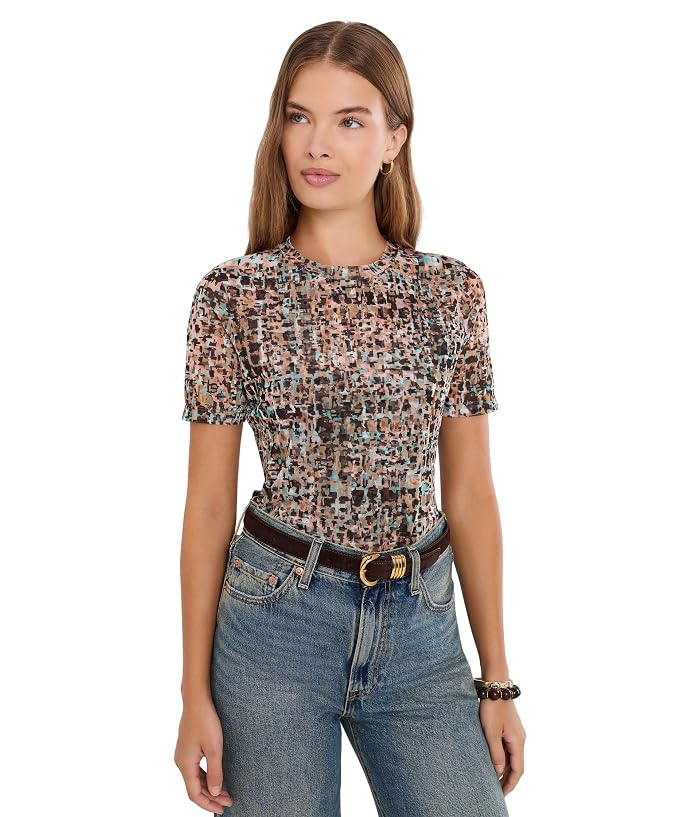 Johnny Was Eleanor Mesh Short Sleeve Tee