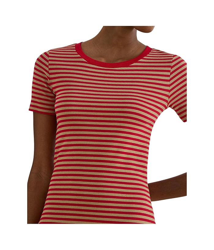 Lauren Ralph Lauren Striped Cotton-Blend Ribbed Tee Dress - Image 4