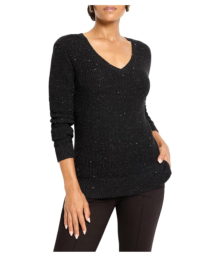 NIC+ZOE Shimmer Waffle V-neck Sweater - Image 4