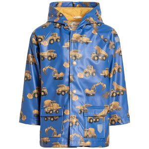 Hatley Kids Construction Trucks Snap Rain Coat (Toddler/Little Kid)