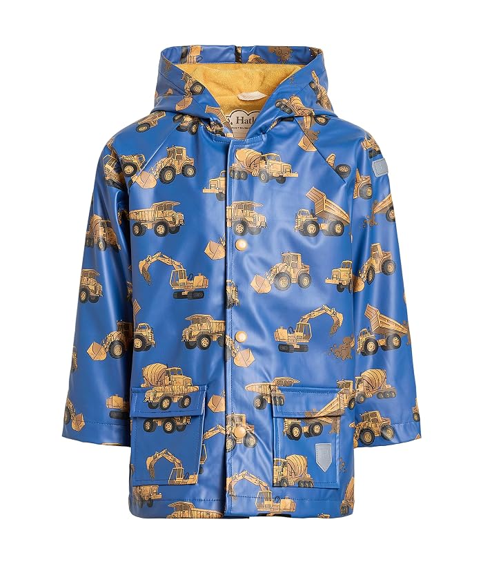 Hatley Kids Construction Trucks Snap Rain Coat (Toddler/Little Kid)