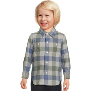 Janie and Jack Plaid Twill Button Down Shirt (Infant)