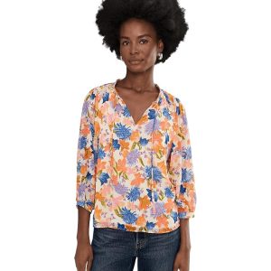 Vince Camuto Tie Neck Peasant Sleeve Blouse with Tie