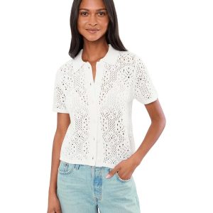 Splendid Beckham Crochet Polo Sweater
