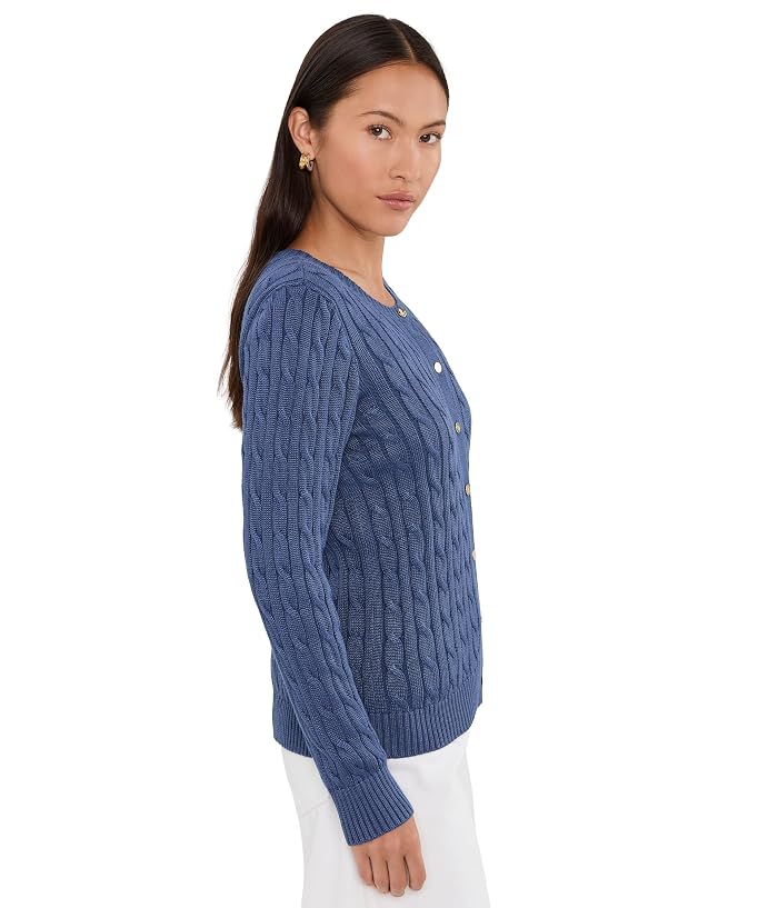 Lauren Ralph Lauren Petite Cable-Knit Cotton-Blend Cardigan - Image 3