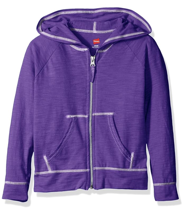 Hanes Little Girls' Slub Jersey Full Zip Jacket - Image 3