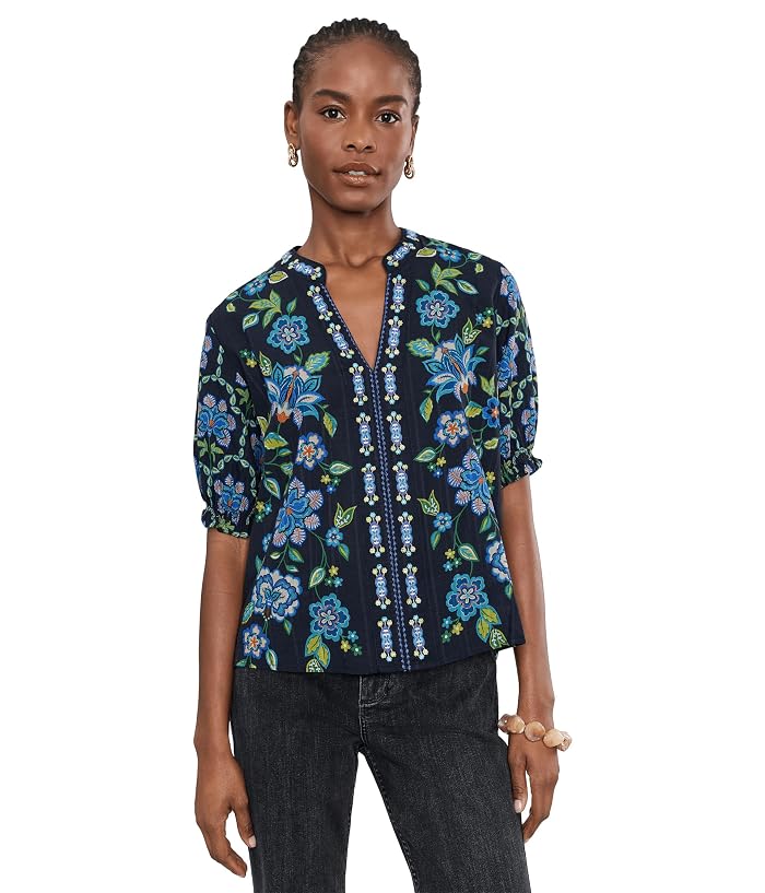 Johnny Was Smocked Sleeve Paris Blouse - Delmira