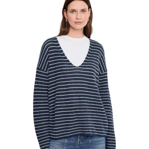 Faherty Miramar Linen Deep V Sweater