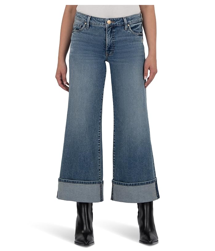 KUT from the Kloth Meg High Rise Fab Ab Wide Legs Roll Up Regular Hem